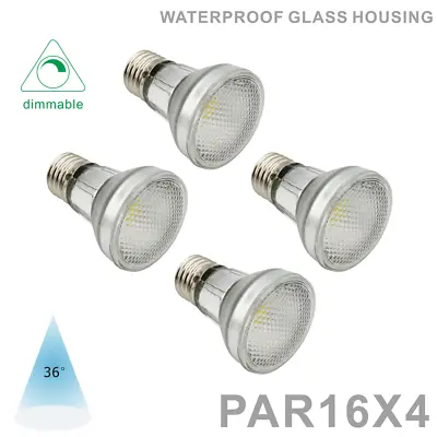 $31.28 • Buy 4 Pcs PAR16 Led Spot Lamp Bulb 7W AC/DC 120V 230V E26 E27 Waterproof Dimmable