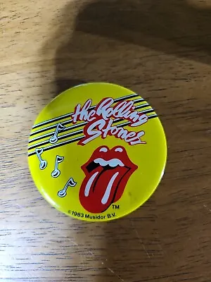 Vintage THE ROLLING STONES Pin  80s Pinback Button Badge Original 1983 Large 3” • $9.99