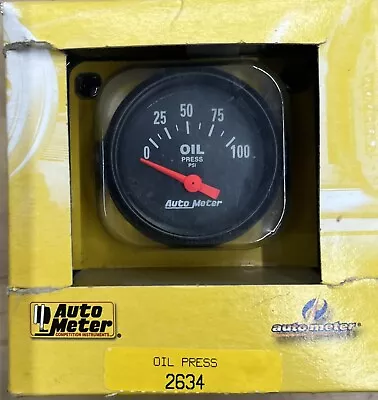 AutoMeter 2634 Z-Series Oil Pressure Gauge 2-1/16 In. Electrical • $90