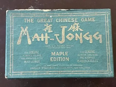 Vintage Milton Bradley 1923 MAHJONG Ancient Game Of China Wood Tiles W/box   *g • $60