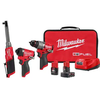 Milwaukee 3497-22RAT M12 FUEL 12V Cordless 2 Tool Combo Kit W/ 3/8  Ratchet • $379