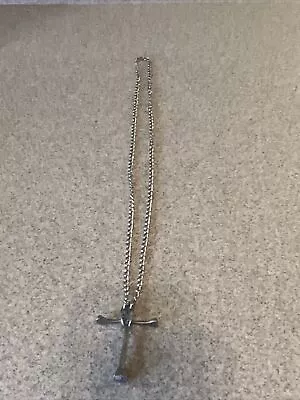 Handmade Nail Cross Pendant With Chain Necklace Alloy Metals • $19