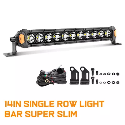 12 /14  LED Light Bar Slim Spot Flood ATV ADV Motocross Motorcycle Bumper Lamp • $74.99