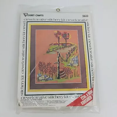 Vintage Sealed VOGART CRAFTS Crewel Embroidery Country Scene Kit #2633 • $9.98