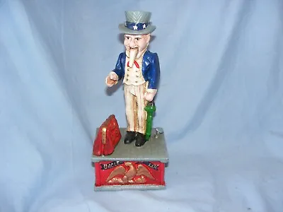 Uncle Sam Money Bank Cast Iron Money Box Collectable Mechanical USA • $96.80