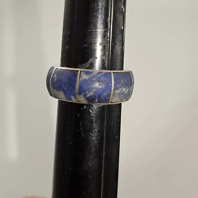 Sterling Silver 925 Lapis Lazuli Band Ring Size 10 • $45