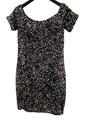 Gianni Bini Cocktail Sequin Sheath Dress Size 6 Multicolor Sequins Dress • $40