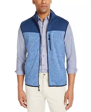 Club Room Men's Navy Blue Fleece Sweater Vest Medium • $9.80