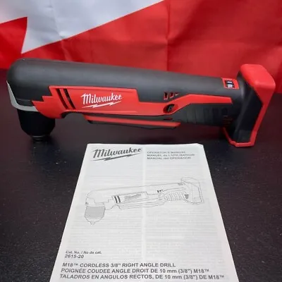 Milwaukee 2615-20 M18 18V Li-Ion Cordless 3/8  Right Angle Drill Variable Speed • $92