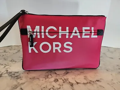 New MICHAEL KORS Sport Nylon Large Zip Wristlet PINK • $78