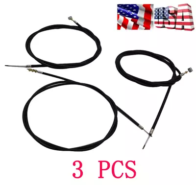 Motorcycle Cable Kit Clutch Cable + Brake Cable + Throttle Cable Universal Black • $22.17
