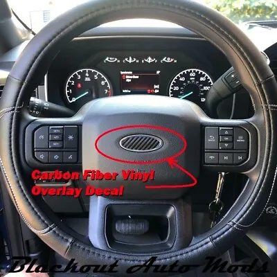 Carbon Fiber Vinyl Steering Wheel Emblem Overlay Decal For Ford F150 F250 F350 • $5.79