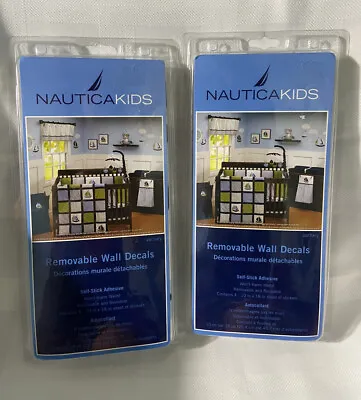 $15 • Buy Nautica Kids Zachary Removable Nursey Wall Decals Sailboat Clouds Waves Set Of 2