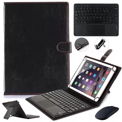For IPad/Samsung/Lenovo/Amazon Tablet Touchpad Keyboard Mouse Leather Case Cover • $43.99