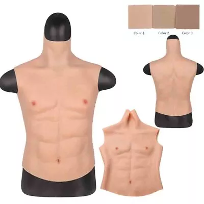 Cosplay Silicone Muscle Body Suit Man Transgender Artificial Simulation Chest • £74.73