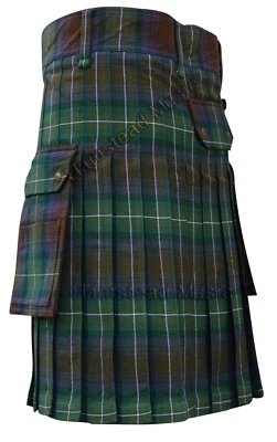 $59.99 • Buy New Modern Isle Of Sky Tartan Highland Utility Pockets Heavy Active Men Kilts