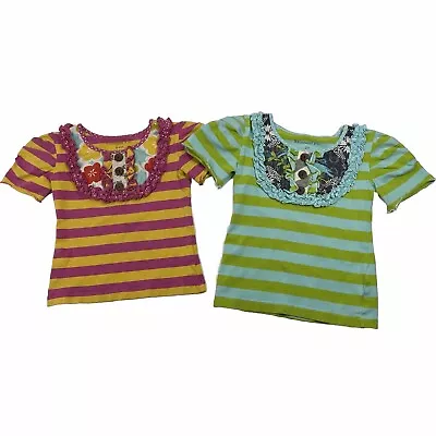 Mustard Pie Toddler Girl Ruffle Striped Shirt Bundle Of 2 Size 24M/2T • $35