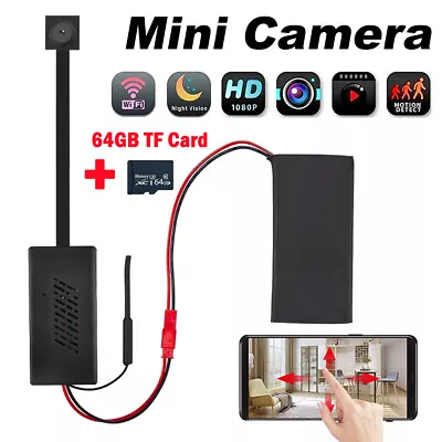 64GB HD 1080P Mini WiFi Camera Module Micro Pinhole DIY Cam Remote View Cam DVR • $38.84