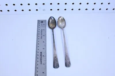 (2) Vintage Vernon Silver Plate Silverplate 7-1/2  Ice Tea Spoons Floral • $9.59