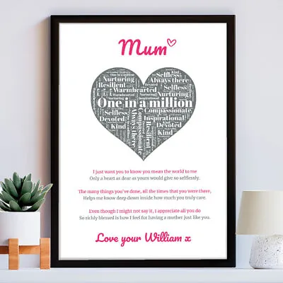 Personalised Mum Gifts For Birthday Present Mother's Day From Daughter Poem • £29.95