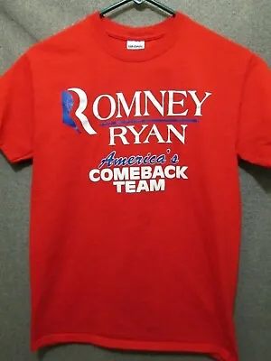Mitt Romney Paul Ryan 2012 Presidential Race T-shirt Small Red • $9.95