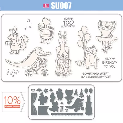 ZANY ZOO Stamps And Metal Cutting Die Diy Scrapbooking Paper Card 2023 • $15.88