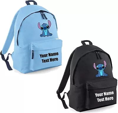 Personalised Name Text Lilo & Stitch Funny Bag Backpack Back To School Angel Kid • £17.99