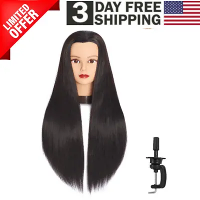 Cosmetology Mannequin Head 100% Human Hair Hairdresser Training Super Long Stand • $26.99