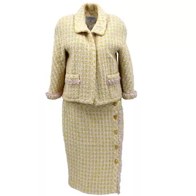 Chanel Setup Suit Jacket Skirt Yellow 28 #42 191258 • $3080