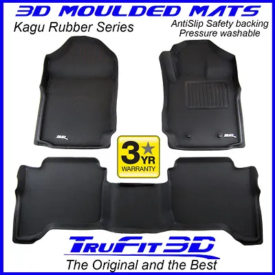 $219 • Buy Fit Ford Ranger PX PX2 PX3 Dual Cab 2011-2021 Genuine 3D Black Rubber Floor Mats