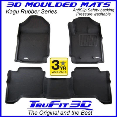 Fit Ford Ranger PX PX2 PX3 Dual Cab 2011-2021 Genuine 3D Black Rubber Floor Mats • $219