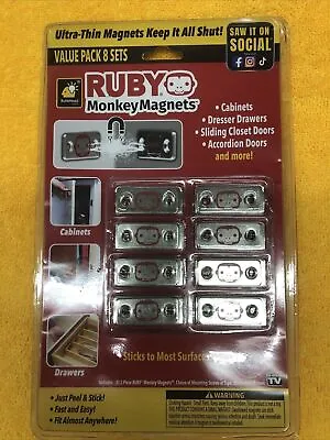 RUBY Monkey Magnets Ultra-Thin Magnetic Plates Keep It All Shut AS-SEEN-ON-TV • $14.99