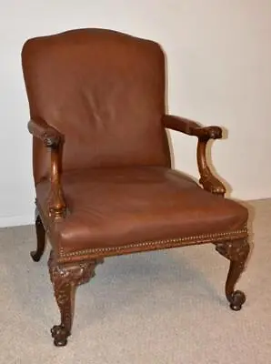 Vintage Edwardian Leather Arm Chair • $1100