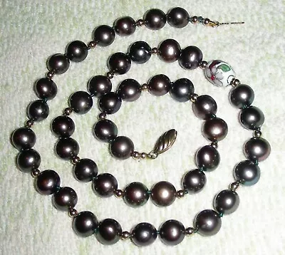 VTG Dyed Tahitian Color Freshwater Genuine Baroque Peacock Pearl Necklace 20.5  • $9.99