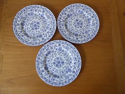 3 Minton Shalimar 8  Dessert/Salad Plates - Blue & White • £25