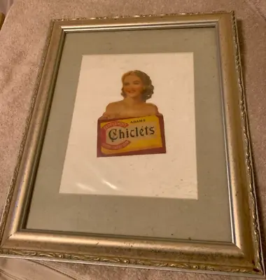 VTG Chiclets Peppermint Decal/Lable W Lady Advertising Label On Window Pane USA • $60