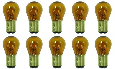 (Pack Of 10) 1157NA Natural Amber Light Bulb Auto Car Miniature Lamp 12v Yellow • $11.98