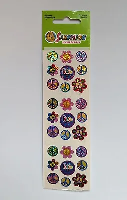 Vintage SandyLion Prismatic Peace Signs Flower Power Stickers Sealed • $7.19
