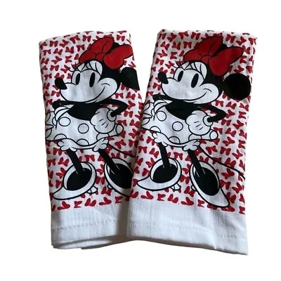 Set 2 Disney Minnie Mouse Bathroom Kitchen Hand Towels U • $28.99