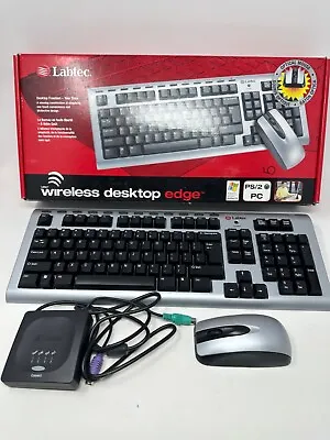 2004 Labtec XP Media Wireless Desktop Edge Keyboard Optical Mouse Kit • $29.98