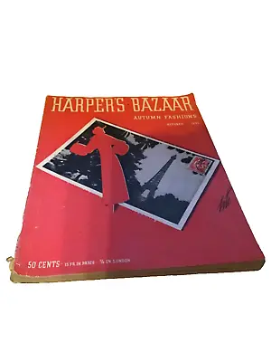 Vintage Harper's Bazaar Fashion Magazine October 1935 • $75