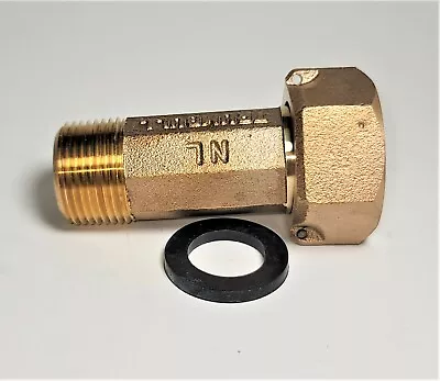 3/4  Water Meter Coupling LEAD-FREE Brass 3/4  Fem Swivel Nut X 3/4  Male NPT • $14.99