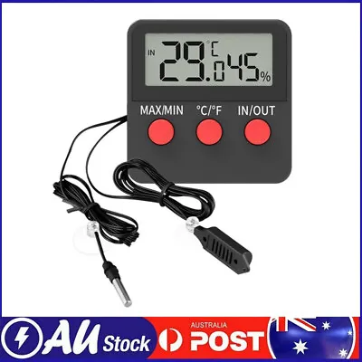 Digital Thermometer Hygrometer Humidity Meters W/ Probe For Egg Incubator • $16.89