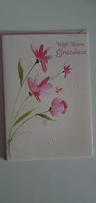 Grandma Floral Birthday Card With A 2 Page Coloured Insert • £2.50