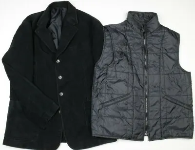 $59.97 • Buy Gant Black 3-in-1 100% Cotton Insulated Blazer Jacket & Vest Mens Sz L