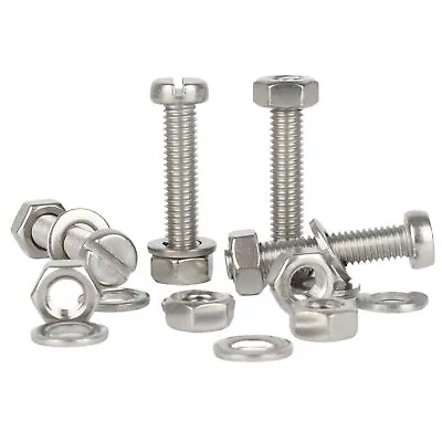 £4.39 • Buy M1.6 M2 M2.5 M3 Slotted Cheese Head Machine Screws Nuts Washers Stainless Steel