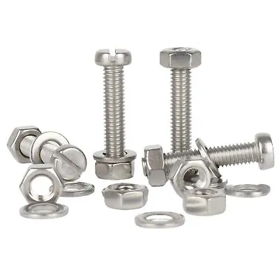 M1.6 M2 M2.5 M3 Slotted Cheese Head Machine Screws Nuts Washers Stainless Steel • £6.22