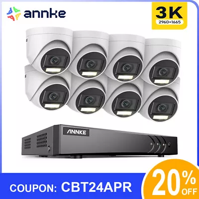 ANNKE 8 Camera 8 Channel DVR 5MP CCTV Security System Full Color Night Vision • $379.99