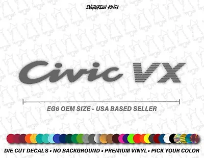 Civic VX JDM Rear Hatch Trunk Badge Decal For 92-95 Civic EG EK Sticker - USA • $12.50