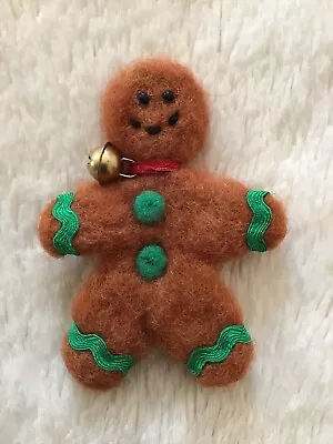 Needle Felted Christmas Gingerbread Man Brooch Craft Handmade Gift By Jen 🎄❤️🎄 • £7.99